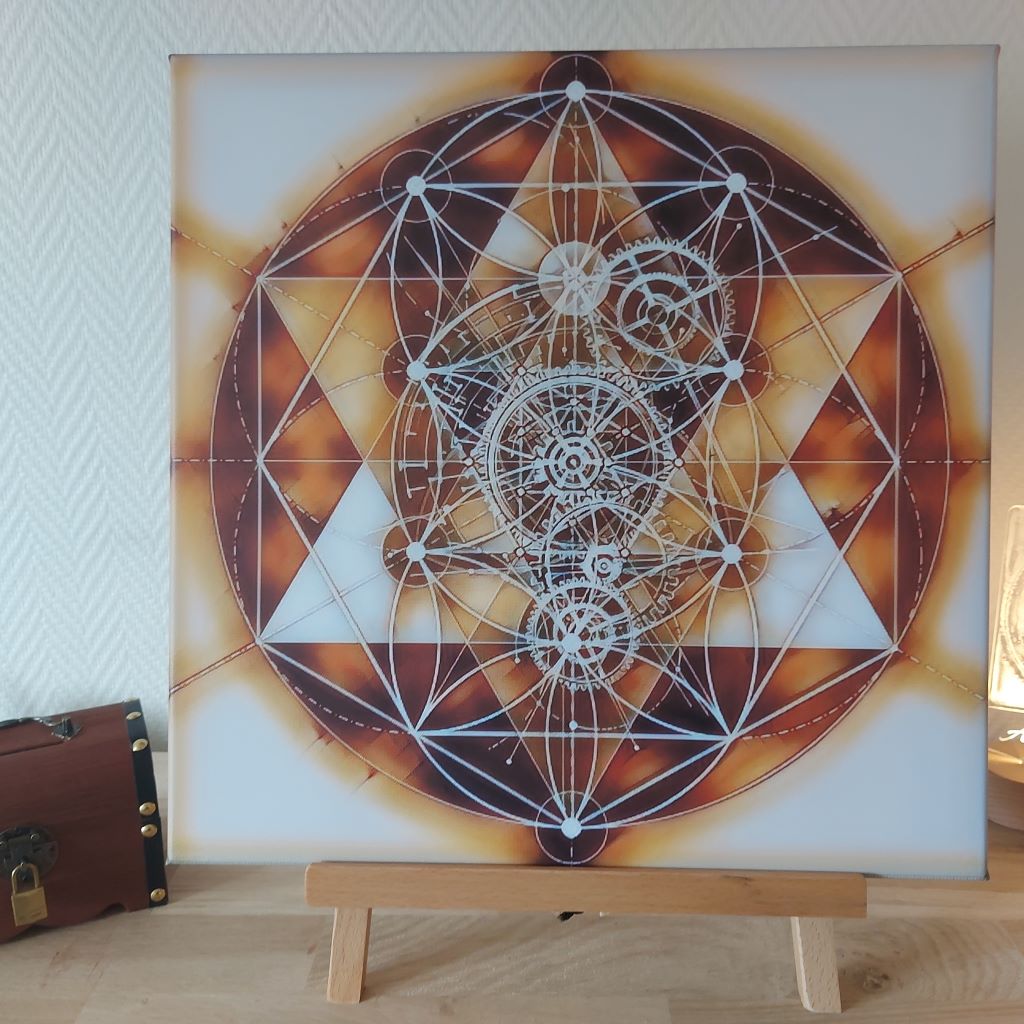 Tableau œuvre art sur toile 40x40 - Quadrature du cercle - Réf.0002