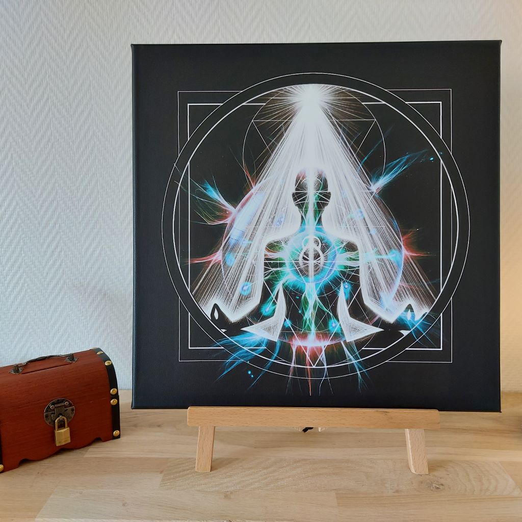 Tableau œuvre art sur toile 40x40 - Quadrature du cercle - Réf.0004