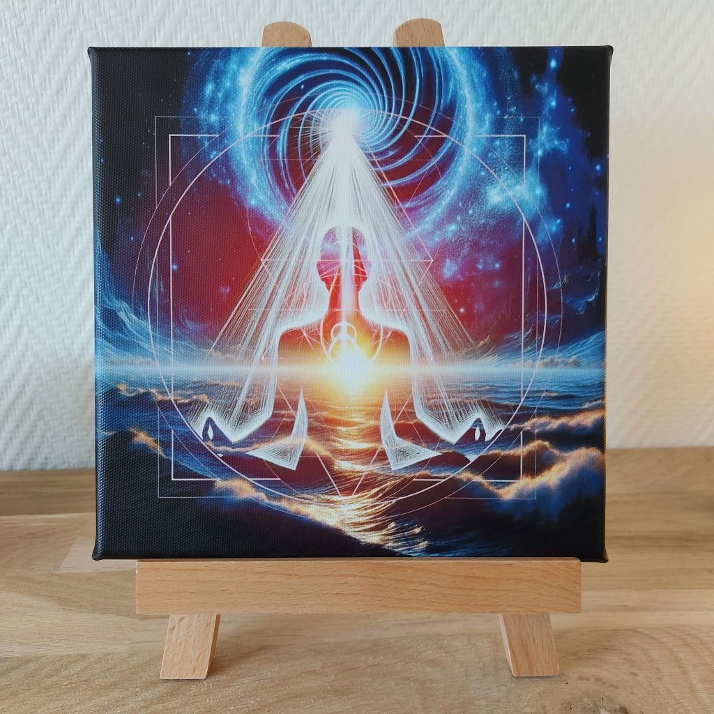 Tableau œuvre artistique sur toile châssis 20x20 -Réf-0001