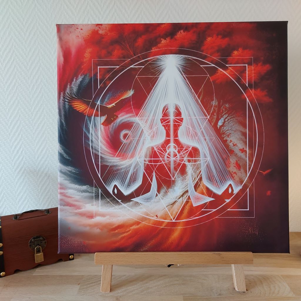 Tableau œuvre art sur toile 40x40 - Quadrature du cercle - Réf.0001