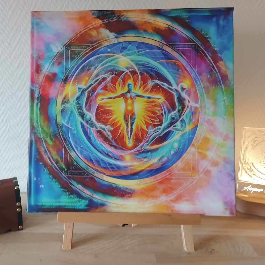 Tableau œuvre art sur toile 40x40 - Quadrature du cercle - Réf.0007
