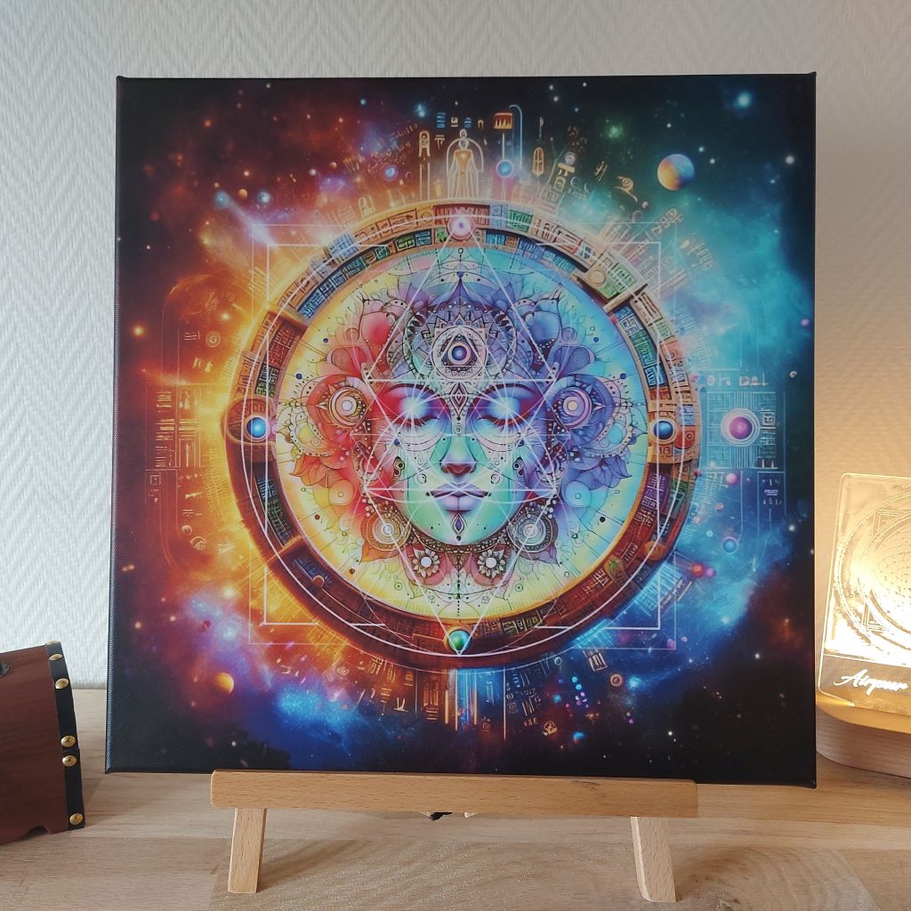 Tableau œuvre art sur toile 40x40 - Quadrature du cercle - Réf.0006