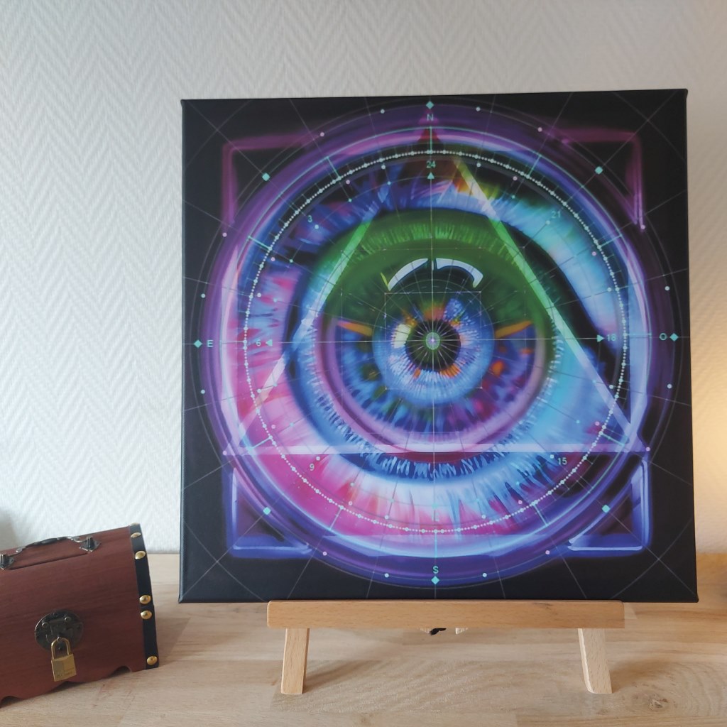 Tableau œuvre art sur toile 40x40 - Quadrature du cercle - Réf.0011